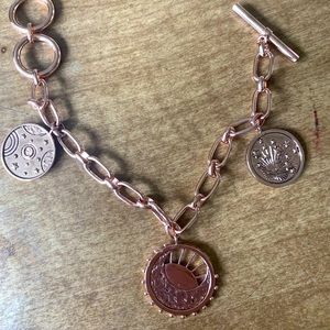Figaro Chain & Coin Bracelet